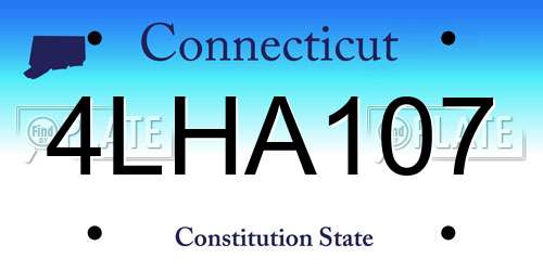 4LHA107 Connecticut License Plate