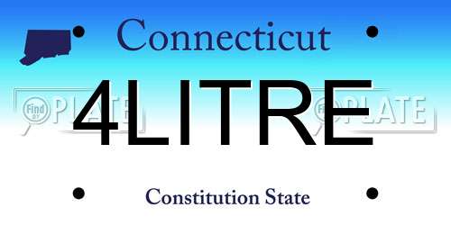 4LITRE Connecticut License Plate