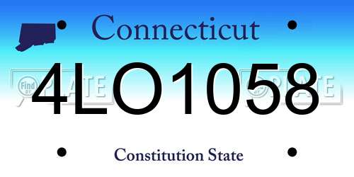4LO1058 Connecticut License Plate