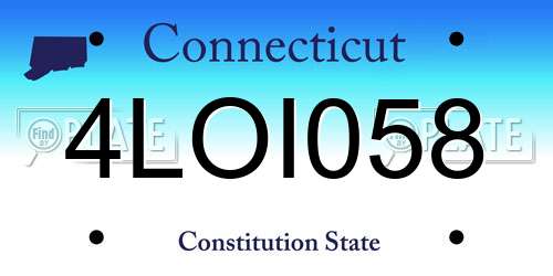 4LOI058 Connecticut License Plate