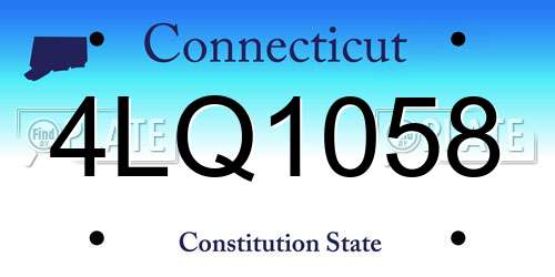4LQ1058 Connecticut License Plate