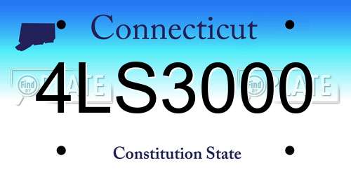 4LS3000 Connecticut License Plate