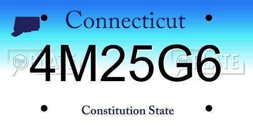 4M25G6 Connecticut License Plate