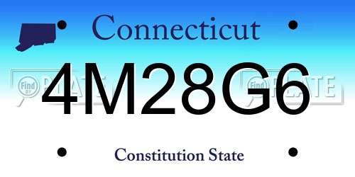 4M28G6 Connecticut License Plate