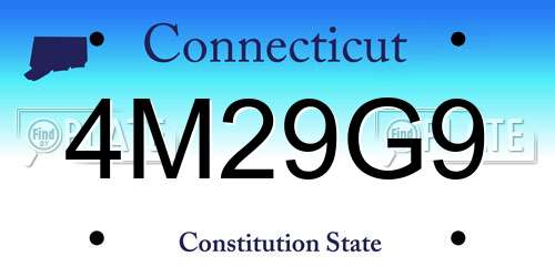 4M29G9 Connecticut License Plate