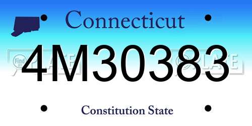 4M30383 Connecticut License Plate