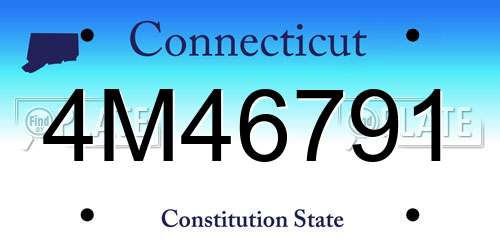 4M46791 Connecticut License Plate