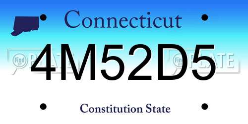 4M52D5 Connecticut License Plate