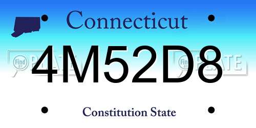 4M52D8 Connecticut License Plate