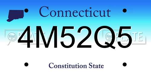 4M52Q5 Connecticut License Plate