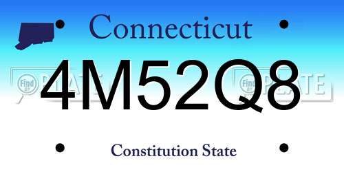 4M52Q8 Connecticut License Plate