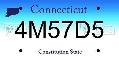 4M57D5 Connecticut License Plate