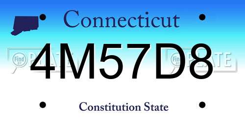 4M57D8 Connecticut License Plate