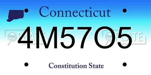 4M57O5 Connecticut License Plate