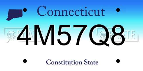 4M57Q8 Connecticut License Plate