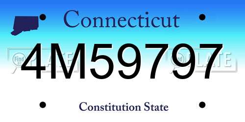 4M59797 Connecticut License Plate