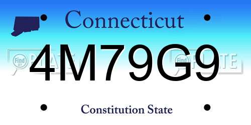4M79G9 Connecticut License Plate