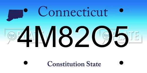 4M82O5 Connecticut License Plate