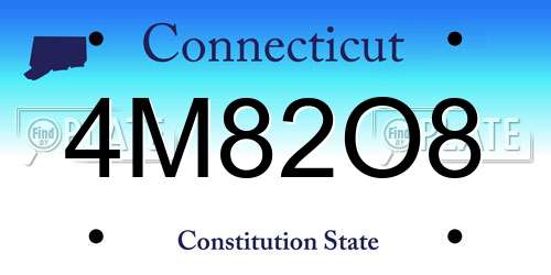 4M82O8 Connecticut License Plate