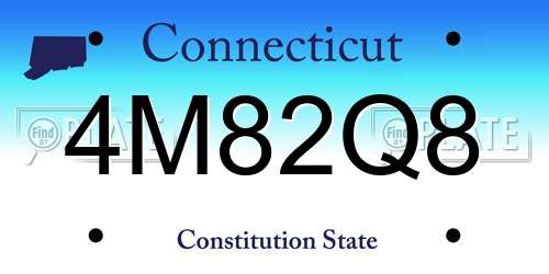 4M82Q8 Connecticut License Plate