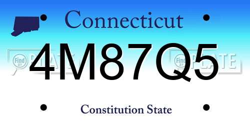 4M87Q5 Connecticut License Plate