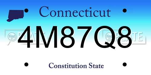 4M87Q8 Connecticut License Plate