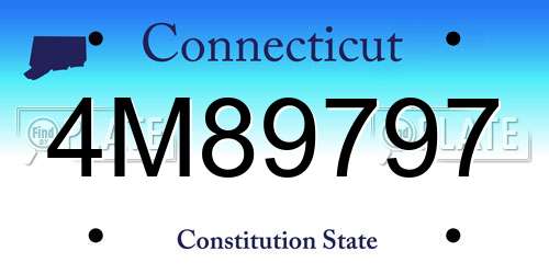 4M89797 Connecticut License Plate