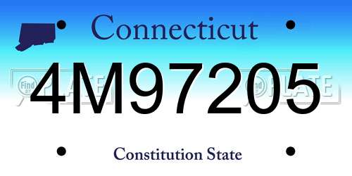 4M97205 Connecticut License Plate