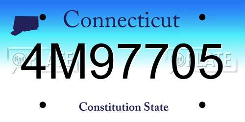 4M97705 Connecticut License Plate