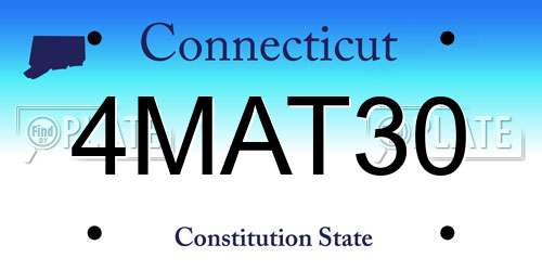 4MAT30 Connecticut License Plate