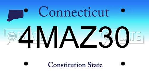 4MAZ30 Connecticut License Plate