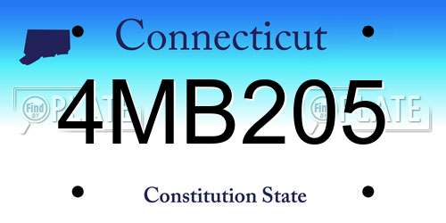 4MB205 Connecticut License Plate