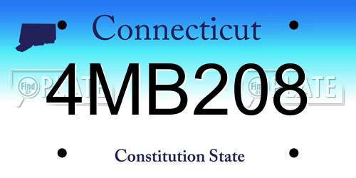 4MB208 Connecticut License Plate