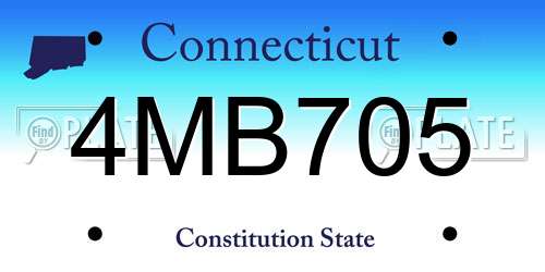 4MB705 Connecticut License Plate