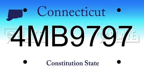 4MB9797 Connecticut License Plate
