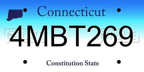 4MBT269 Connecticut License Plate