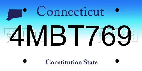 4MBT769 Connecticut License Plate