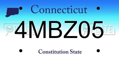4MBZ05 Connecticut License Plate