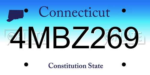 4MBZ269 Connecticut License Plate