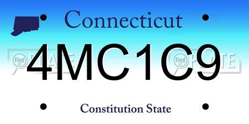 4MC1C9 Connecticut License Plate