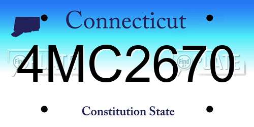 4MC2670 Connecticut License Plate
