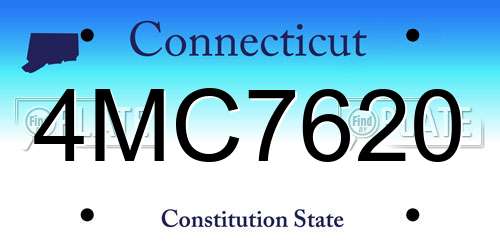 4MC7620 Connecticut License Plate
