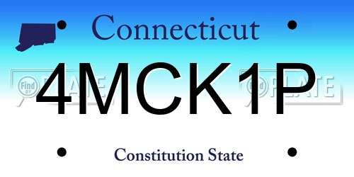 4MCK1P Connecticut License Plate