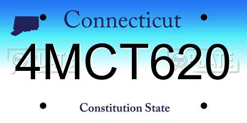 4MCT620 Connecticut License Plate