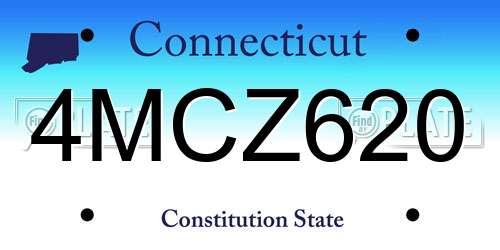 4MCZ620 Connecticut License Plate