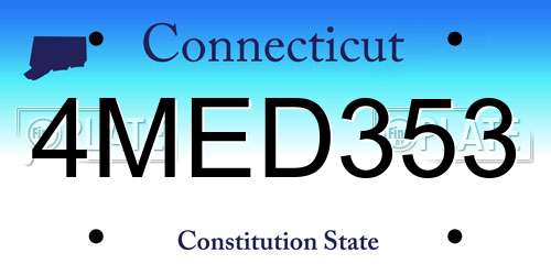 4MED353 Connecticut License Plate