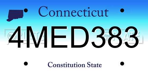 4MED383 Connecticut License Plate