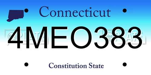 4MEO383 Connecticut License Plate