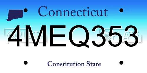 4MEQ353 Connecticut License Plate