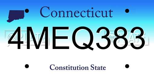 4MEQ383 Connecticut License Plate